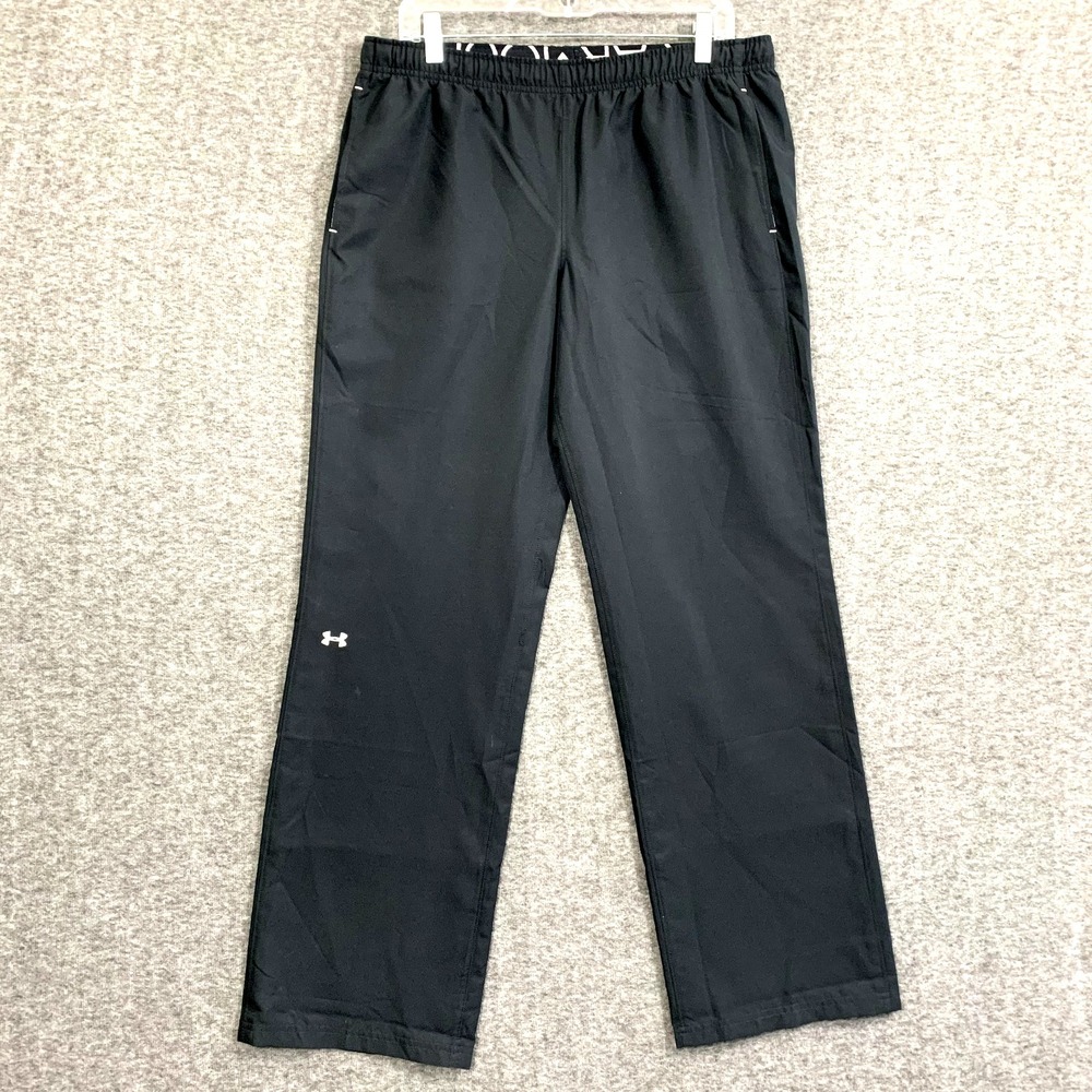 Under Armour Craze Pants‎ Mens Large Black Semi-Fitted Mesh Lined Warm Up Nylon